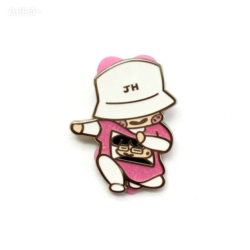 hard enamel pin+glitter